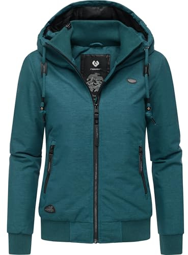 Ragwear Damen warme wasserdichte Winterjacke Outdoorjacke mit Kapuze Nuggie Melange XS-6XL