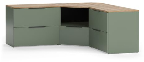 Vicco Wohnwand Wido Grün | 3 Teile, zur Wandmontage geeignet und kombinierbar mit weiteren Modulen