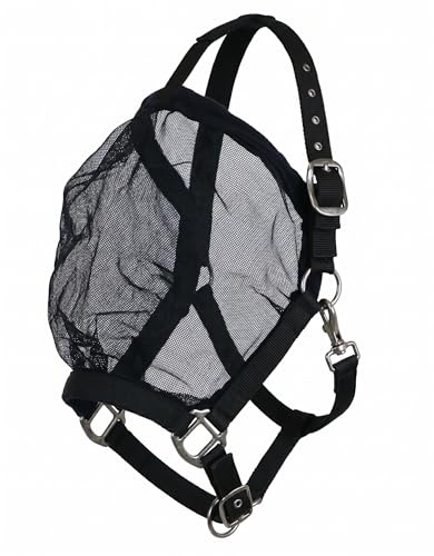 JA4037 Fly Mask Halter Fly Mask Halter Fleece Elastic Band Forehead High Quality Fittings Adjustable Chin Strap Fit Pasture Halter Anti-Chafing Willow Riding (Shetland)