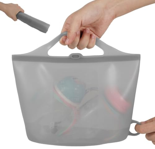 Silicone Microwave Steam Steriliser Bag for Baby Bottles, Large Reusable Sterilizer Pouch, Breast Pump Parts and Dummies, Foldable Travel Essential Cooking & Food Storage Bag(2500ML)