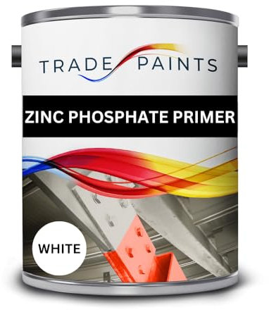 paints4trade Quick Drying Zinc Phosphate White Metal Primer Paint – 5L - Anti-Corrosive Protective Coating for Bare Steel, Iron & Metal Surfaces, Fast Dry Industrial Primer
