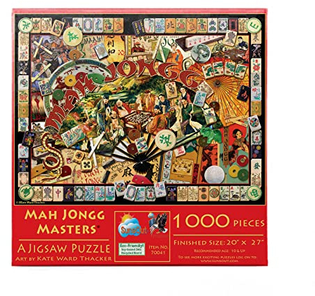 Puzzle SunsOut - Kate Ward Thacker: Mah Jongg Masters, 1.000 piese (70041)