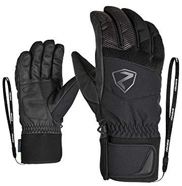 Ziener Erwachsene Ski-Handschuhe/Wintersport, Wasserdicht, Atmungsaktiv, Alpine Wool GINX AS, Black, 10, 801066