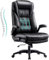 Hbada Ergonomic Executive Office Chair, High-Back PU Leather Swivel Desk Chair, Extra Padded Armrest Large Seat, Adjustable Height Computer Chair, Black