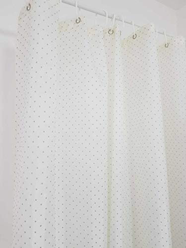 Optimal Products Diamante Glitter Shower Curtain With Hooks Machine Washable Waterproof Long Drop (Diamante Cream 180 x 180 cm)