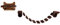 GYMAX Cat Ladder Bridge, Wall-Mounted Kitten Perch Platform with 2 Fixed Brackets, Cat Cloud Shelf Board for Sleeping, Playing, Climbing