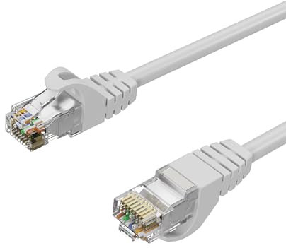 Netzwerkkabel RJ45 Patchkabel, LAN-Kabel U/UTP, CAT 7 Rohkabel, bis 10 Gbit/s 20,00m Weiß