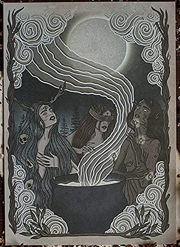 Jessgirl Blechschild Ritual Art heidnische Kunst Magische Dekoration Traditionelle Hexe Wicca Spirit Hexenbuch der Schatten Hexe, 20,3 x 30,5 cm