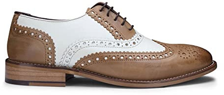 TruClothing.com Herrenschuhe 100% Echtleder Blau Braun Tweed Design Wildleder Brogues