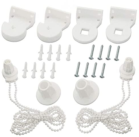 CENPEK 2 Set 25mm Roller Blind Fittings Plastic Brackets Beaded Chain Rolling Blind Replacement Repair Kit