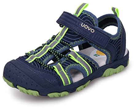 UOVO Garçons Sandales Trekking Randonnée Enfants Sandales Extérieur Sandales À Bout Fermé Chaussures D'été Sportives Bleu 28