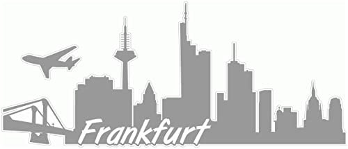 Samunshi® Frankfurt Skyline Aufkleber Sticker Autoaufkleber City Gedruckt - 15x6,3cm grau