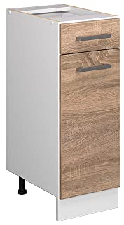 Vicco Mueble bajo de Cocina R-Line, Sonoma/Blanco, 30 cm sin encimera