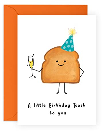 Central 23 Friend Birthday Card Female - Funny Birthday Cards for Men and Women - 'A Little Birthday Toast' For Mum Dad Grandpa Nana - Him Her - Sister Birthday Card - Comes With Stickers