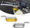 KICRY Mini LED Turn Signals Motorcycle Front Sequential Indicators 3 Wire Handlebar Blinkers with Running Lights Universal Compatible with Harley Yamaha Honda Kawasaki (Chrome-Amber/White)