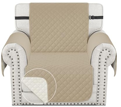 XINEAGE Sofa Überzug Reversible, Wasserdicht Sofabezug, Sofaüberwurf, Sofa Möbel Protector, rutschfeste Sofabezüge für Hunde Haustiere (1 Sitzer, Khaki)