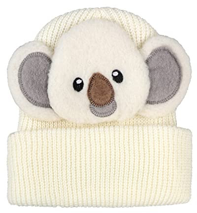 NICEYEA Beanie Mütze für Herren Damen Mütze Beanie Panda Koala Winterhüte Warm Gefütterte Strickmütze Breiter Krempe Mütze Haube Klassische Beaniemütze Einheitsgröße