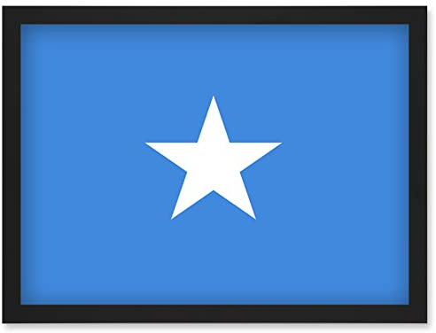 Artery8 Somalia National Flag Patriotic Vexillology World Flags Country Region Poster Artwork Framed Wall Art Print A4