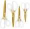 Uaugulft Lot de 4 paires de ciseaux en acrylique - Lames tranchantes en titane - Manche ergonomique en ABS - Ciseaux multi-usages - Pour la couture et la maison - Transparents et dorés