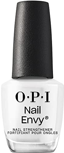 OPI Nail Envy Nail Polish, Strong Nail Strengthener Treatment For Strong Nails, Vegan Nail Repair and Strenght for Damaged Nails, White Nail Polish Alpine Snow 15ml