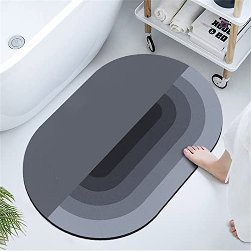 Aoojlo Badematte rutschfest 80x150cm, Badteppich Anthrazit Badvorleger Schnelltrocknend Saugfähige Waschbar Duschvorleger, Badezimmerteppich Bath Mat Home Deko für Badewanne, Dusche, Badezimmer