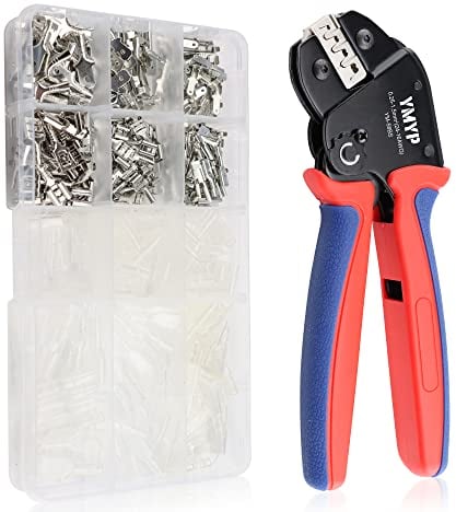 YMYP Crimpadora Pinzas para Crimpar con 330 PCS - 0.25-1.5mm² para conectores AMP-TE 2.8/4.0/4.8/6.3 JST-SM2.54/XH2.54/VH3.96 y Molex - Alicates herramientas de crimpado