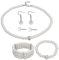 DIVINA VITAE 5 Stück Perlen Schmuckset Damen Kunstperlen Halsketten Set Künstliche Weiße Perlenkette Perlenarmband und Ohrring Set Hochzeit Geburtstag Party Geschenke Modeschmuck Set Brautschmuck