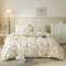 AMWAN Bettwäsche-Set im Gartenstil, rosa Blumenmuster, Queen-Stil, Shabby-Stil, weiß, rosa, florales Bettwäsche-Set, 100% Baumwolle, ästhetisches Boho-Bettwäsche-Set, Bettbezug-Set