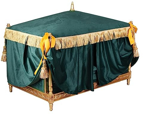 Hundebett Barock Katzenbett Himmelbett Hundekissen Betthimmel Grün 115cm cat1004 Palazzo Exklusiv