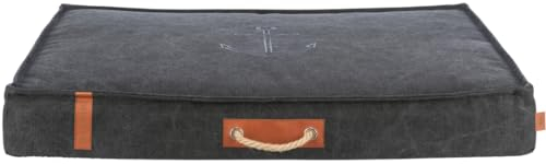 TRIXIE Hundematratze BE Nordic Föhr 100x70 cm in schwarz – bequemes Hundebett für mittelgroße & große Hunde - große Hundecouch mit praktischem Tragegriff - robust & waschbar – 36499