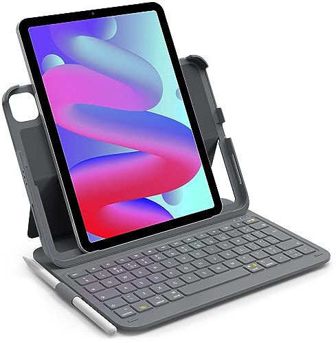 Inateck Keyboard Case for iPad 10th Gen 2022/11th Gen 2025, iPad Air 2025 M3/2024 M2 11 Inch Case with Keyboard, Ultralight Design for Air 5/4 10.9 Inch, Pro 11 4/3/2/1, with Pen Holder, BK2007 Grey