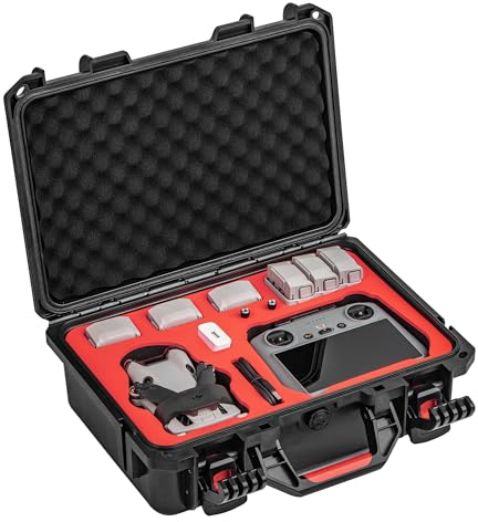 GAEKOL Mini 4 Pro Hartschalenkoffer Wasserdichte Tragetasche, stoßfeste Hülle für DJI Mini 4 Pro/Mini 3 Pro/Mini 3 Fly More Combo mit DJI RC 2/RC-N2 Controller Drohne Zubehör