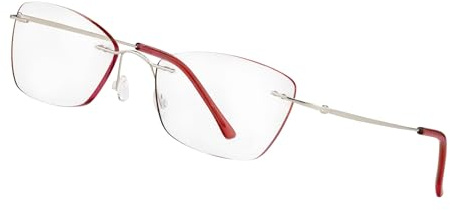 LEXXOO - Rahmenlose Lesebrille in Rot +3,0 Dioptrien - Klare Sicht dank hochwertiger Gläser – Leichtes und modernes Design - Fertiglesebrille für angenehmes Lesen und Arbeiten