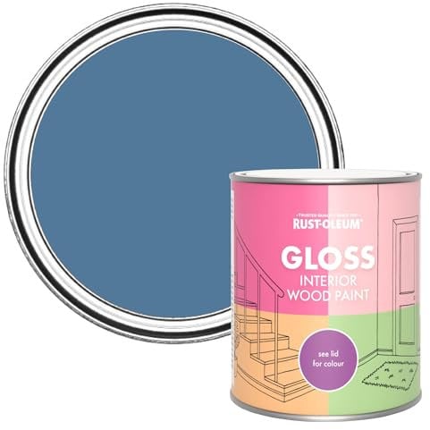 Rust-Oleum Blue Interior Wood Paint in Gloss Finish - Blue Silk 750ml