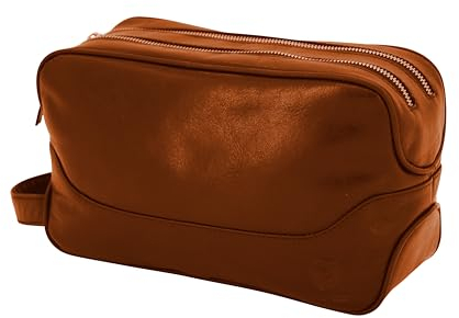 GERMANUS Kulturtasche Andreas aus Leder (Braun)