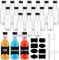 Winbest 16 Pack Mini Liquor Bottles, 50ml Plastic, Reusable for Liquor, Mini Wine for Parties, Empty with Screw Caps & Stickers