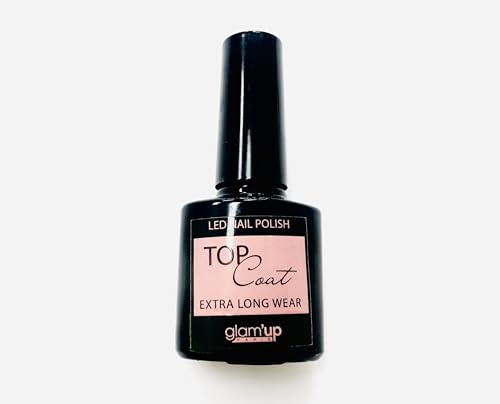 Glam'Up Paris – Top Coat Semi-Permanent UV LED – lang anhaltend – einfach aufzutragen – Maniküre ohne HEMA – glänzendes Finish – 6 ml