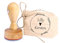 Dekolando Vintage Kranz Stempel personalisiert Kinder - mit persönlichem Namen - Kinderstempel Namensstempel Motivstempel Holzstempel Ø 24 mm - Stempelkissen optional (Vintage Kranz)