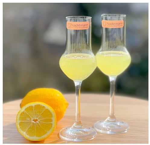 Topkapi elite Limoncello Gläser Monte Schlacko I 4 Stück I Spülmaschinenfest I Bleifreies Kristallglas I Edles Glas für Limoncello Likör, Grappa, Sherry, Eierlikör, Schnaps I ~109 ml