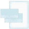 Briefpapier-Set Ornament blau pastell Briefblock mit Umschlag für Kinder Erwachsene Geschenk (Block A4 mit 25 Blätter + 15 Umschläge DIN Lang)