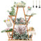 Blumentreppen, Blumenregal Pflanzentreppe, Pflanzenregal Holz, Blumenbank, PflanzenstäNder 5 Ebenen, BlumenstäNder, Bonsai PräSentationsregal, FüR Indoor Outdoor Wohnzimmer Balkon Garten, Natur