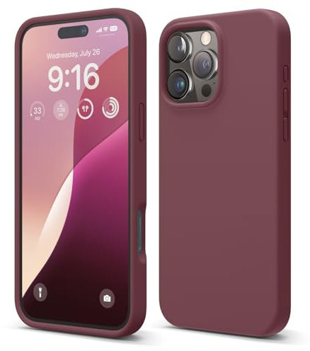 elago Compatible with iPhone 16 Pro Max Case, Premium Liquid Silicone Case, Full Body Protective Cover, Shockproof, Slim Phone Case, Anti-Scratch Soft Microfiber Lining, 6.9 inch (Burgundy)