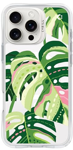 CYRILL von Spigen UltraSheer Mag Muster Hülle Kompatibel mit iPhone 16 Pro (2024) - Monstera Leaves
