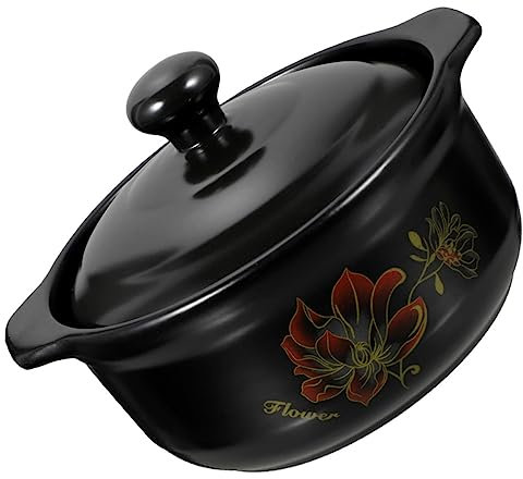 CIYODO Ceramic Casserole Stew Pot Kitchen Soup Pot Kitchen Stockpot Braising Soup Pot Multi-Functional Stewing Pot Kitchen Casserole Ceramic Cooking Pot Casserole for Restaurants Ceramics