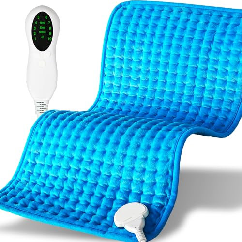 OPUGK Heating Pad for Back Pain Relief,for Neck and Shoulders and Back,Heating Pad for Period Cramps,Suitable for Christmas Gifts for Women,Girlfriends,Dads,Moms(Grey Classic, 12 * 24in)