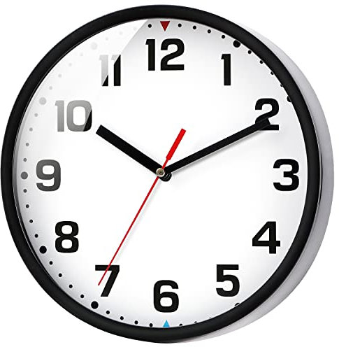 TOHOOYO Wanduhr 9 Zoll Batteriebetriebene Uhr Leise Nicht tickende Wanduhr Modernes Quarz Design Dekorativ für Wohnzimmer//Innenraum/Küche/Büro