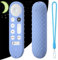 Silicone Case Cover for Google TV Streamer 4K Remote 2024 Silicone Protective Remote Cover for Google GY3LE Anti slid Remote Cover (Glow blue)