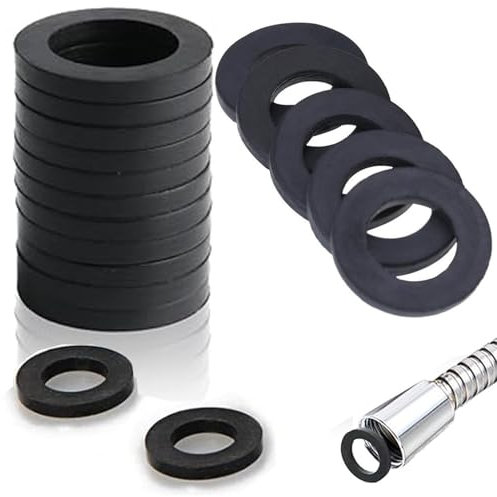 30 Pcs 1/2 Inch Shower Hose Washers, Rubber Washers Shower Head Washers, O-rings Seal Gasket Kit, Shower Hose Washer Tap Sealing Rings for Shower Head and Hose Connecting Fitting.