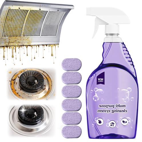 Spray Cleaner for Ovens, 2025 New Clean Spray, All-Purpose Cleaning Spray with 6 Concentrated Tablets, Cuts Through Grime & Burnt Food, Multipurpose Cleaner for Kitchen, Bathroom & Home (A#)