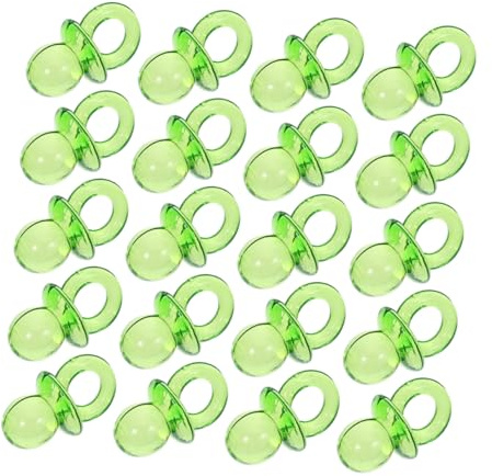 UPKOCH 50 Kleiner Babyparty Schnuller aus Acryl in Grün für Tischdeko